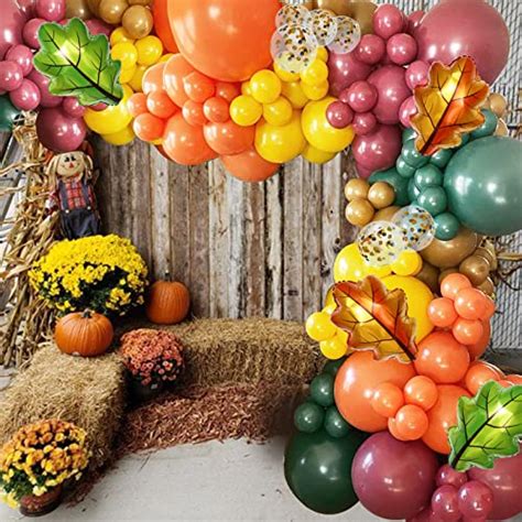 fall color balloon arch